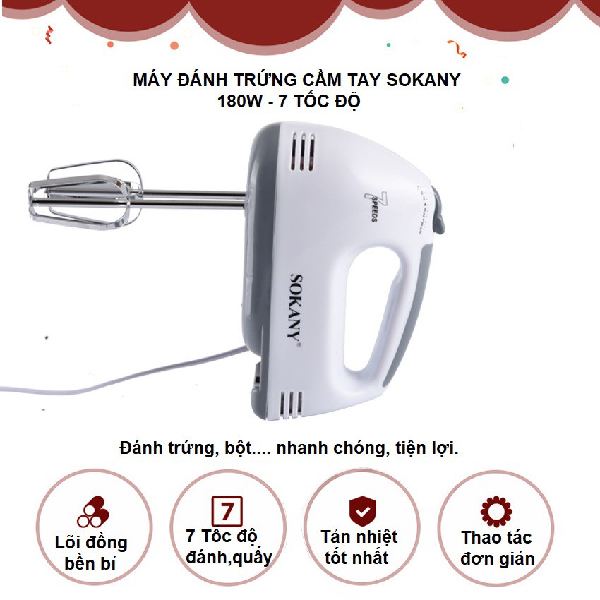 Máy Đánh Trứng Cầm Tay Sokany HE-133