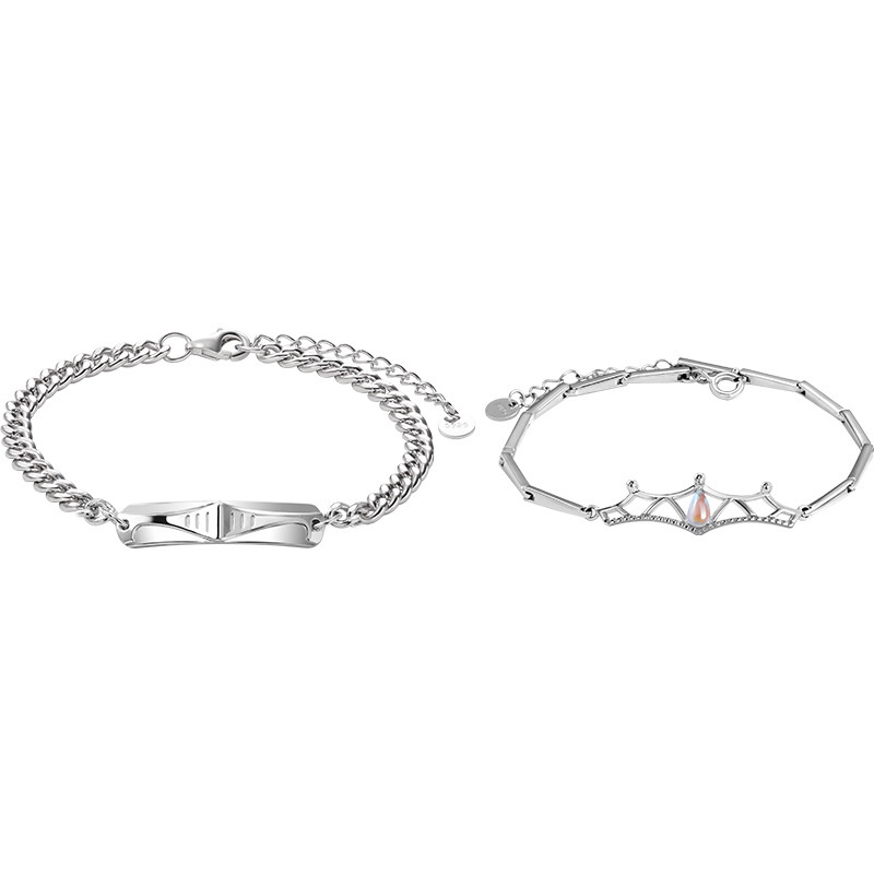 ❤zheting❤ Vòng Tay Cặp Đôi Công Chúa Và Hiệp Sĩ Bằng Đá Ánh Trăng Đơn Giản Làm Quà Tặng Valentine