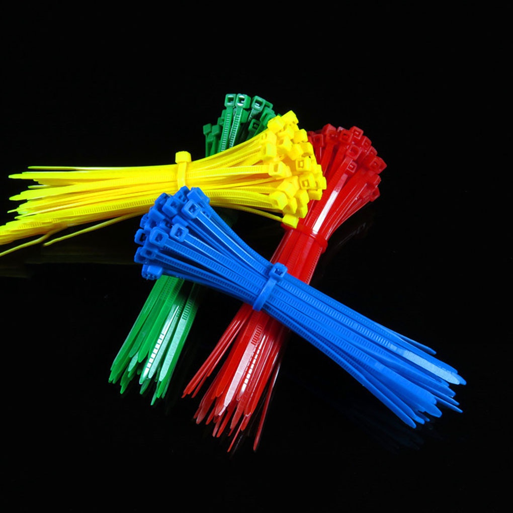 Set 100 dây rút nhựa nylon 3*100mm nhiều màu có thể tái sử dụng
