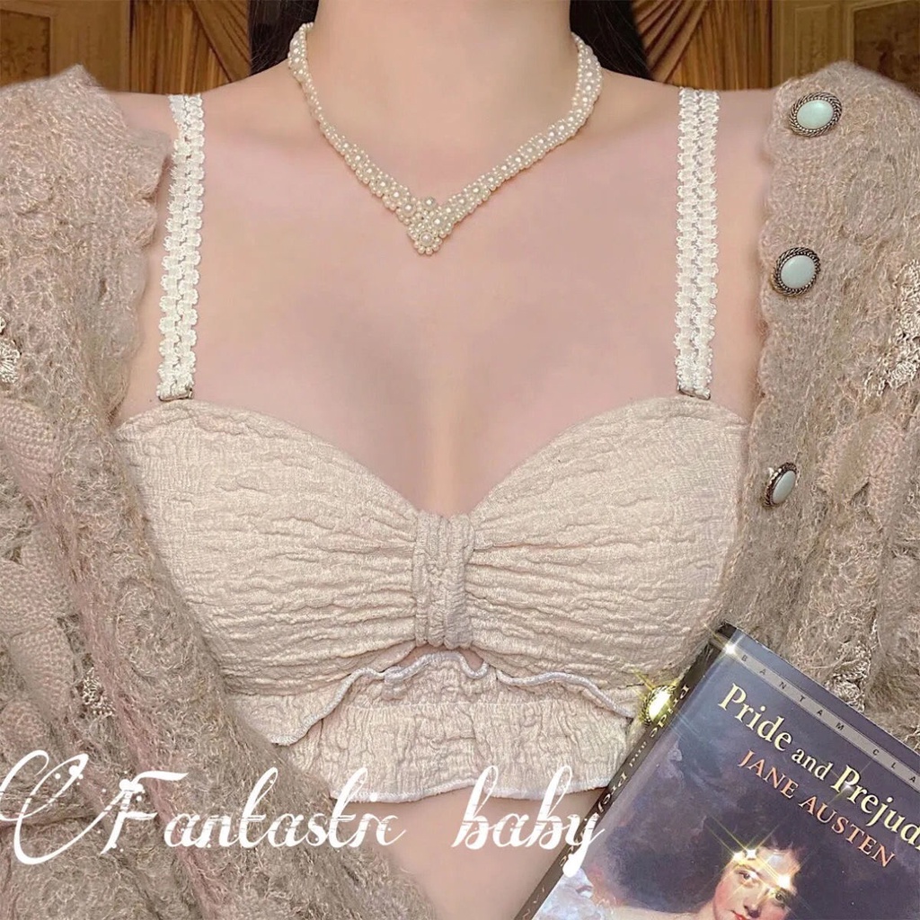 Bán Chạy!Bộ Đồ Lót Cotton Không Gọng Màu Nâu/Đen Phong Cách Retro Thời Trang Mùa Hè