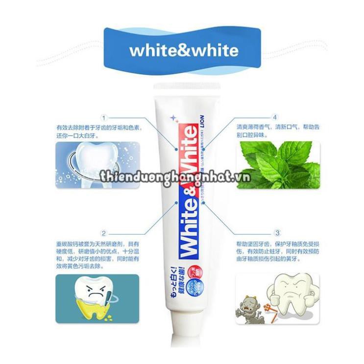 Kem Đánh Răng White&amp;White Nội Địa Nhật | KDR Trắng Răng White Nhật Bản - Tuýp 150g - Keva