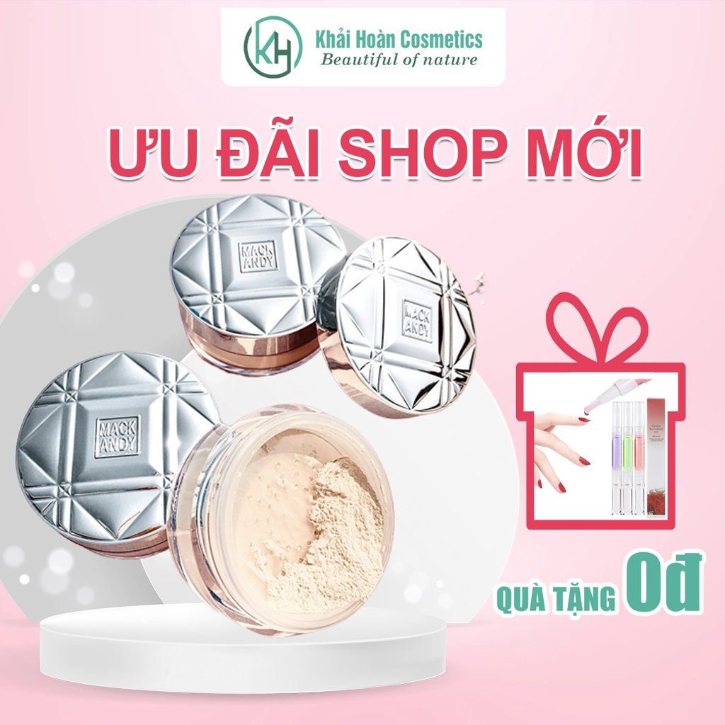 Phấn phủ Mack Andy, phấn phủ kiềm dầu dạng bột Mack Andy che khuyết điểm, làm sáng da, dưỡng ẩm, chống thấm nước