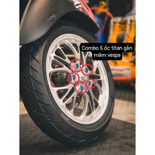 Combo 5 Ốc Titan Gr5 gắn Mâm Vespa ✌