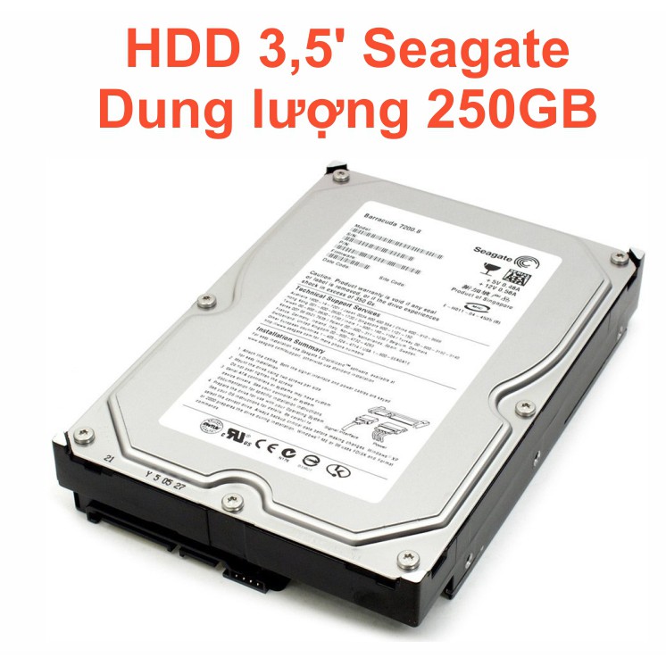 Ổ cứng PC Seagate 250GB size 3,5” – Chính Hãng – Mới 99% tháo từ máy đồng bộ nhập khẩu – Bảo hành 24 tháng