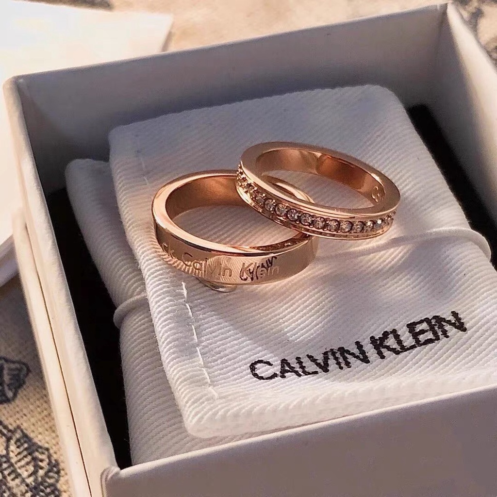 Nhẫn cặp đôi CK Calvin Klein Hook Rose Gold Ring - Nhẫn CK Authentic Fullbox, thẻ tag, bill check Code