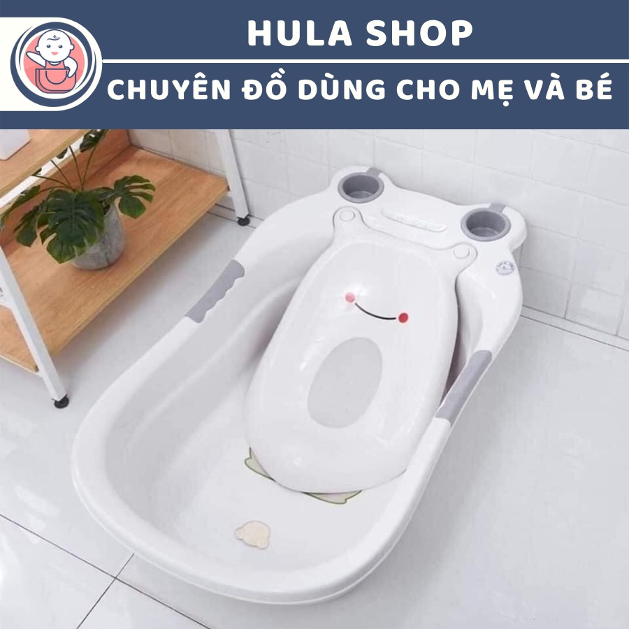 Chậu tắm và gội đầu vệ sinh cho bé hình chú ếch ngộ nghĩnh màu trắng