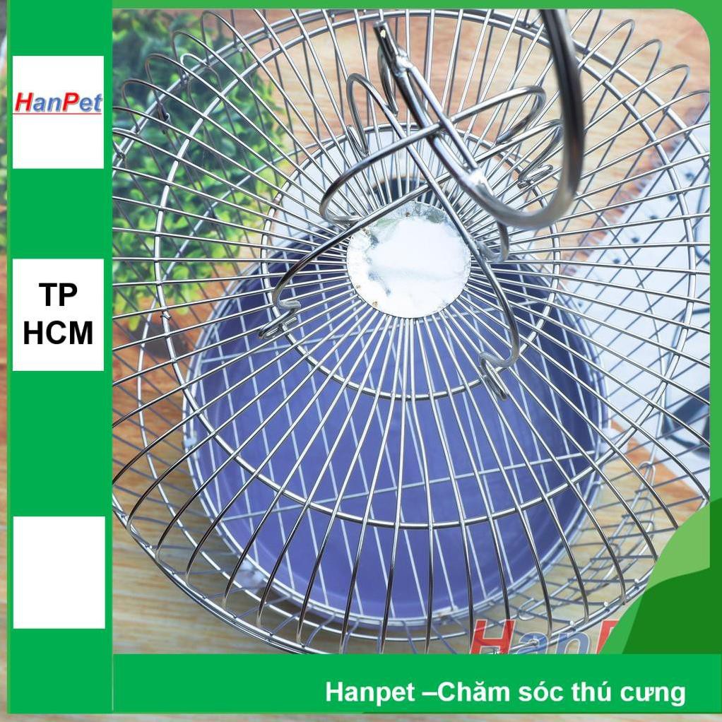 Hanpet.GV- Lồng chim khuyên Chất liệu 100% inox không gỉ sét (- long chim inox) tặng áo lồng và máng ăn/