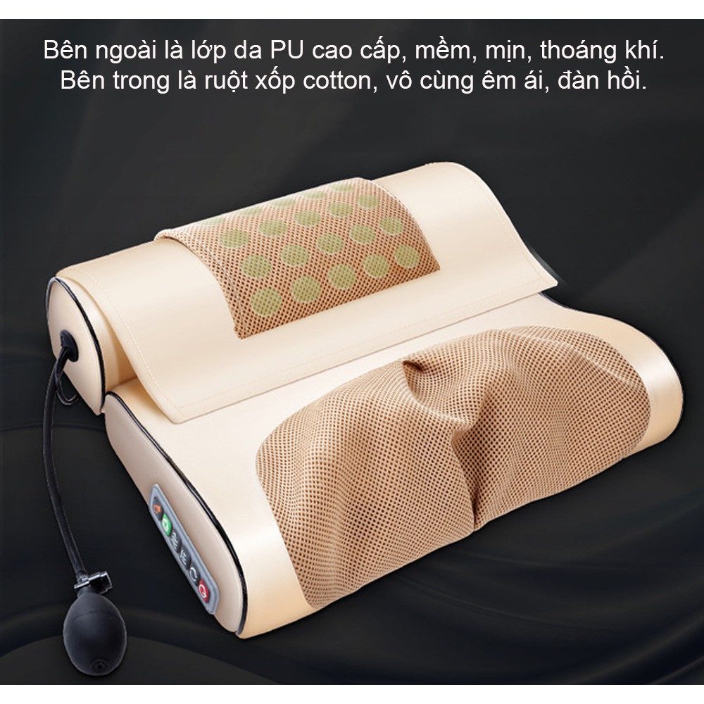 Gối massage Hồng ngoại kép đốt nóng kết hợp thảo dược (BẢN 2 MẢNH)