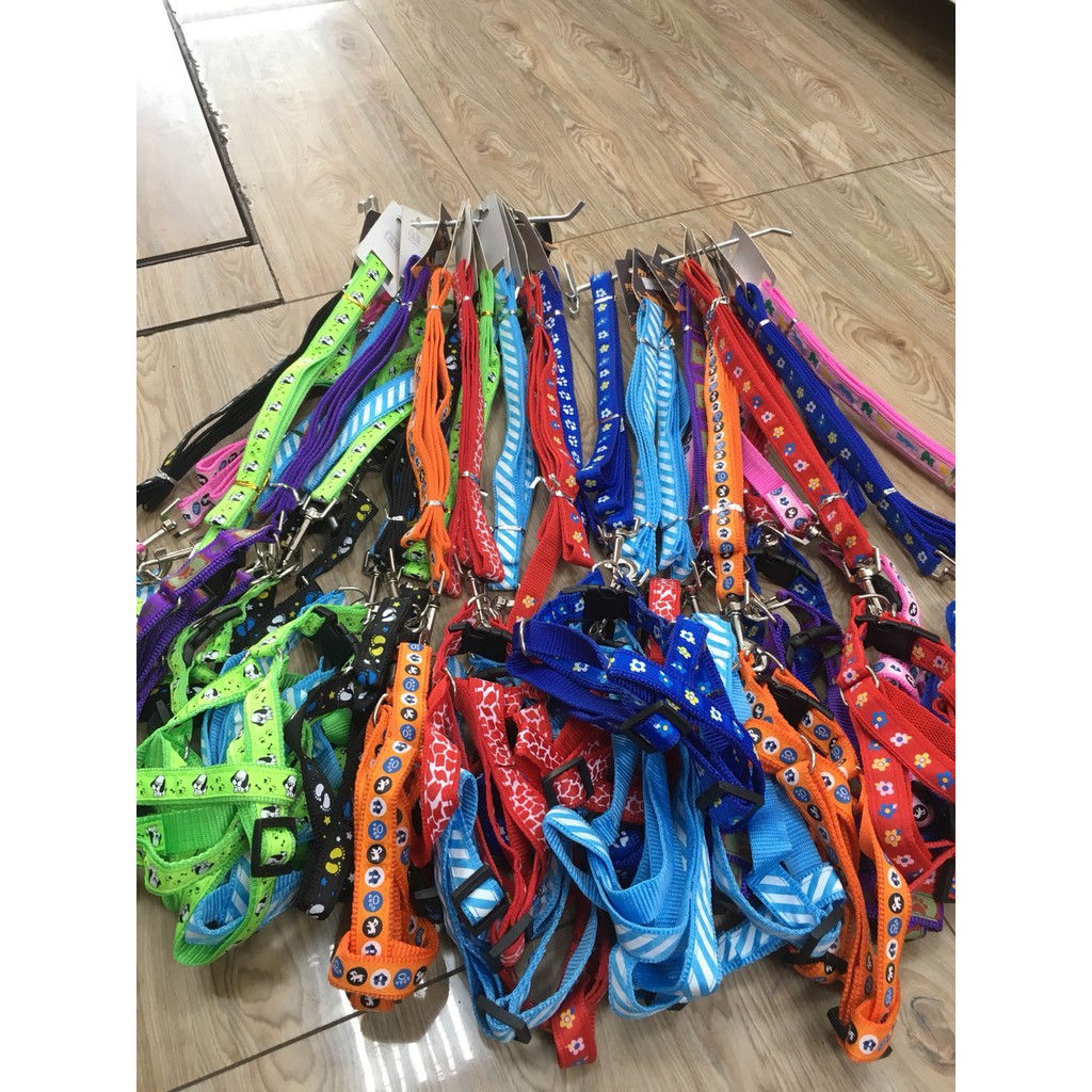 Dây dắt  yếm hoa văn chó mèo