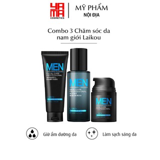 BỘ 3 SẢN PHẨM LAIKOU Chăm Sóc Da Mặt Cho Nam 50g Kem Dưỡng Ẩm + 100g Sữa Rửa Mặt + Bộ Dưỡng Da Kiểm Soát Dầu Toner 160ml