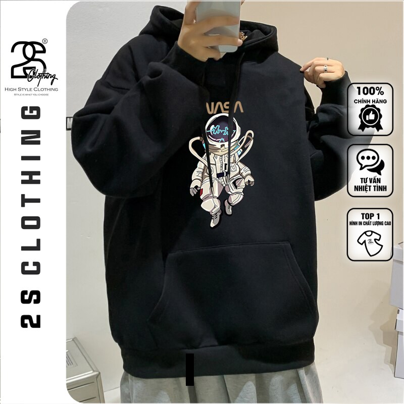 Áo Nỉ Nam Có Mũ Form Rộng Dày In Hình 2S Clothing Áo Khoác Nỉ Hoodie Unisex Dáng Rộng Hàn Quốc Style Streetwear TV264