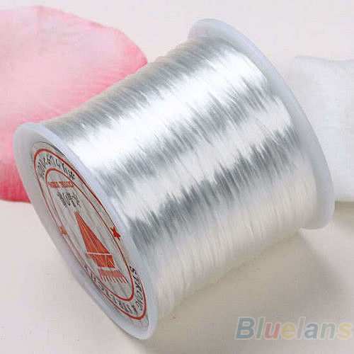Cuộn Dây Cước Co Giãn Màu Trắng Dài 80 Yards Dùng Làm Trang Sức
