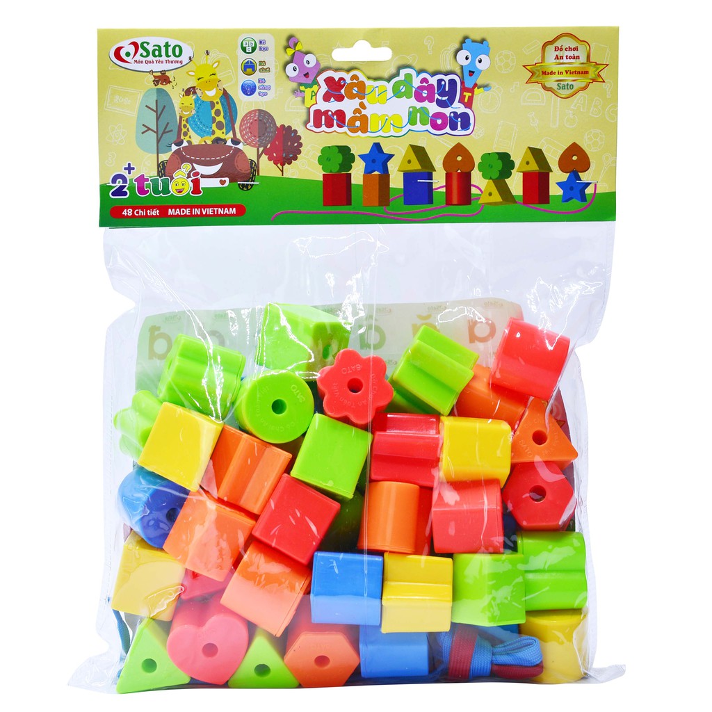 [Mã LIFETOYS1 giảm 30K đơn 99K] Bộ Đồ Chơi Xâu Dây Sato 48 Chi Tiết (Hàng Việt Nam)