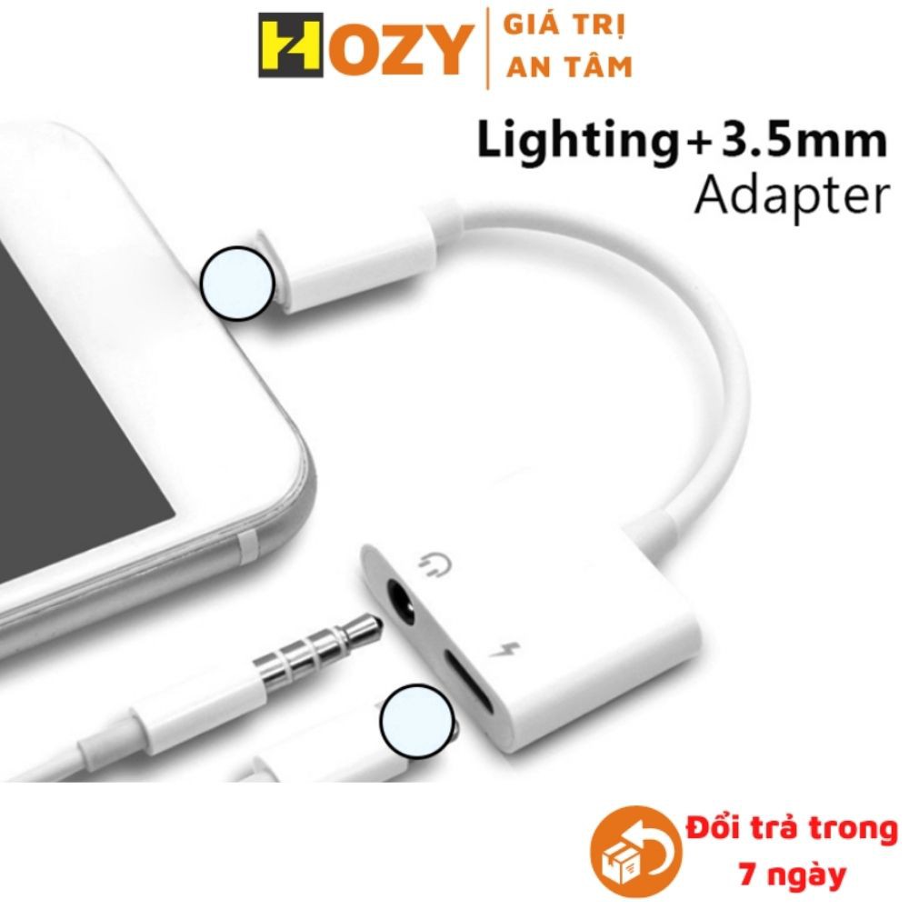 Cáp JACK Chuyển Đổi Lightning Sang 3.5mm và nguồn sạc chia cổng iphone 2 Trong 1 cả sạc và tai nghe cùng 1 lúc