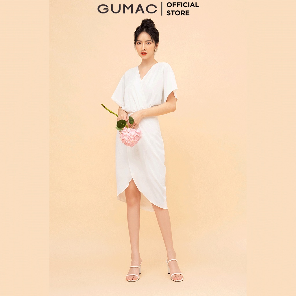 Đầm nhúm ly chéo vạt DB6201 GUMAC | BigBuy360 - bigbuy360.vn