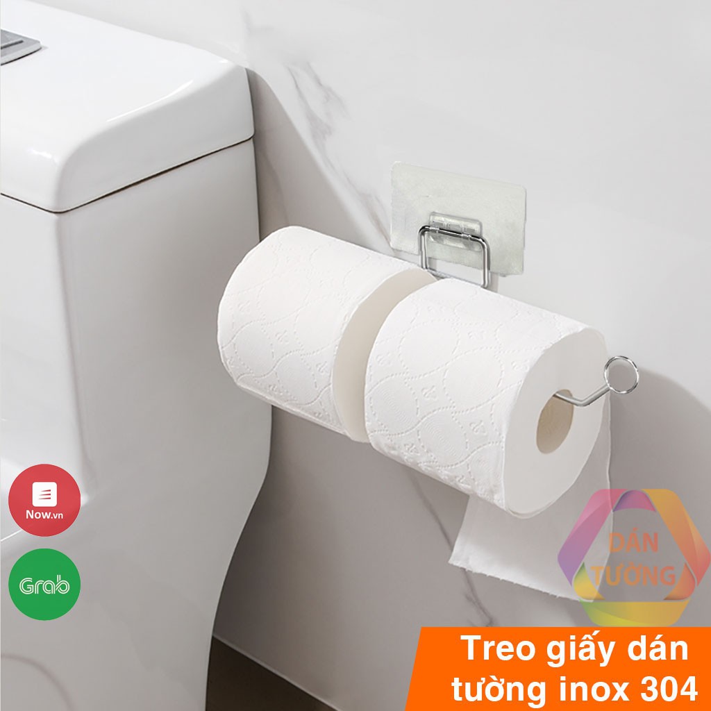 Treo cuộn giấy vệ sinh inox dán tường, móc treo đồ đa năng cao cấp