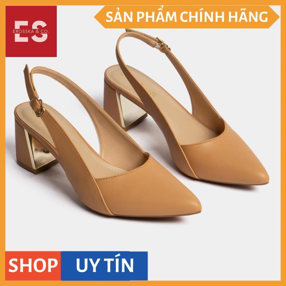 Carl & Ane - Giày cao gót thời trang mũi nhọn phối dây kiểu dáng basic cao 7cm màu bò - CL001