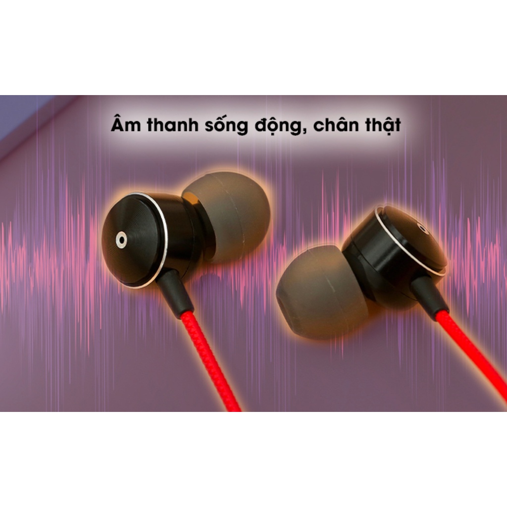 Tai Nghe Rapoo EP28 Màu Đỏ Nhét Tai Sport Đàm Thoại - Bảo Hành 2 Năm 1 Đổi 1