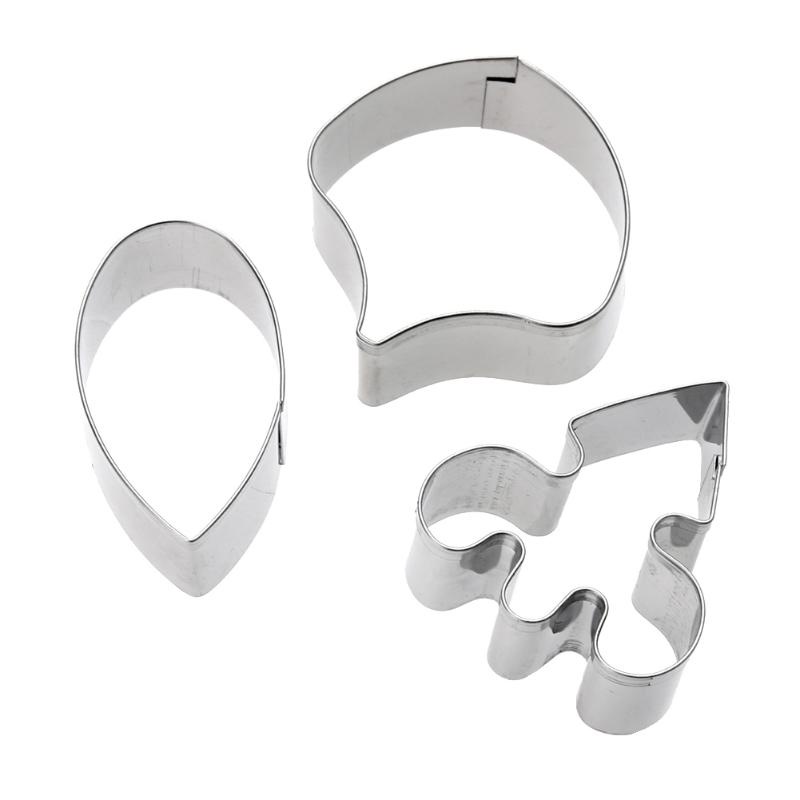 Set 3 Khuôn Cắt Bánh Inox Tạo Hình Cánh Hoa Lan / Bươm Bướm Tiện Dụng