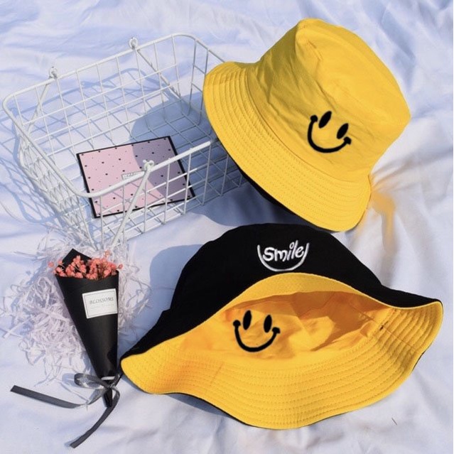ĐỘI LÀ THÍCH   Nón bucket, Mũ tai bèo tròn vành phong cách Ulzzang Unisex 2 Mặt in hìn