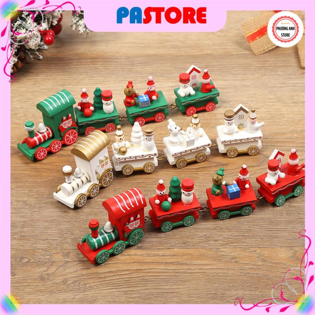 Đoàn tàu Giáng sinh, Noel bằng gỗ, phụ kiện mô hình đồ chơi cho các bạn trang trí , quà tặng lưu niệm.