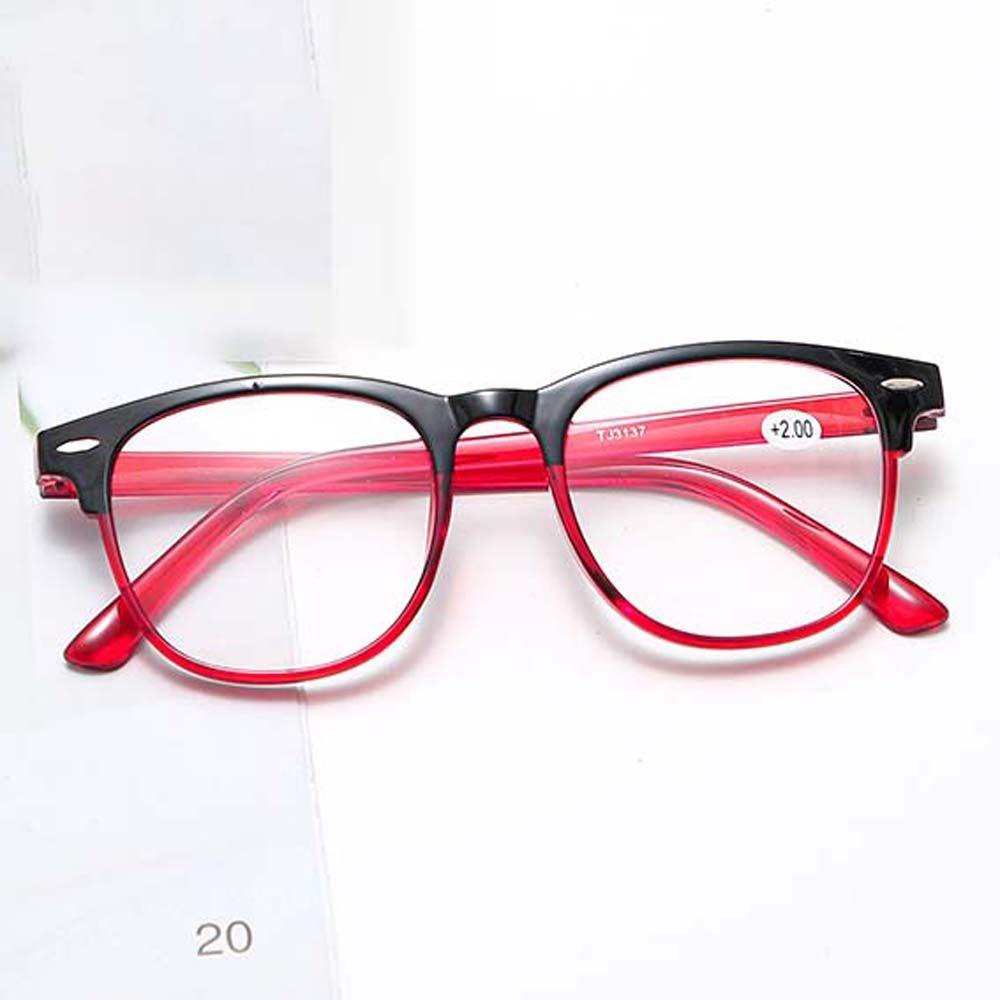 Kính Đọc Sách Gọng Vuông Bằng Nhựa Resin Màu Đỏ / Nâu Thời Trang + 1.0 ~ + 4.0