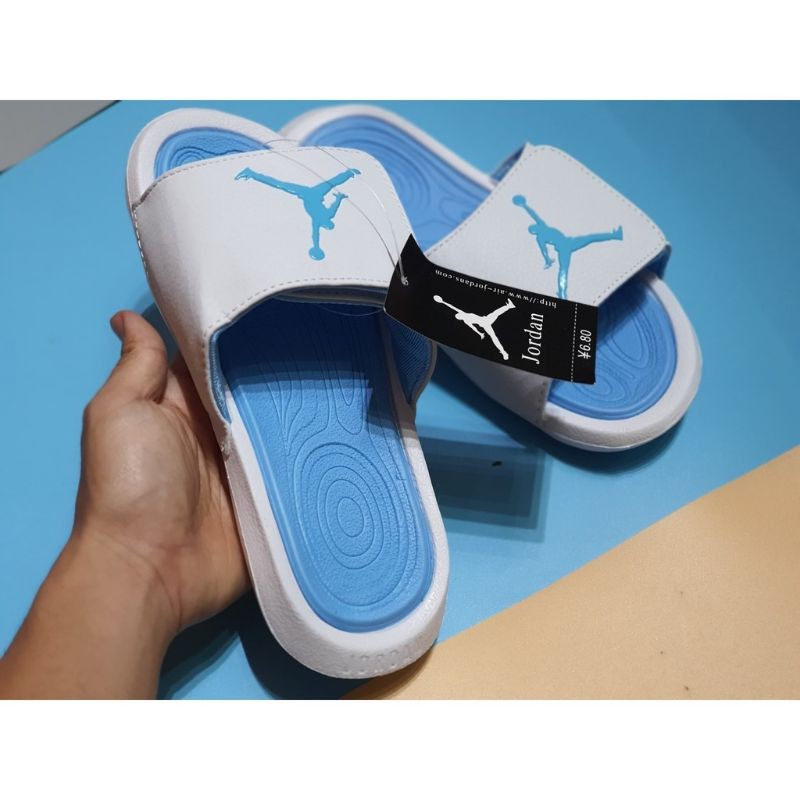 Hàng sẵn + Freeship🎁 Dép quai ngang JD Jordan hydro 6 -màu trắng xanh size 40