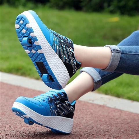 Heelys đôi bánh vô hình nút cho học sinh giày trượt patin tự động xe nam