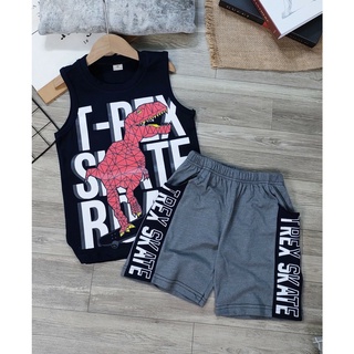 {18-40KG} BỘ BA LỖ Size Đại cotton cho bé trai