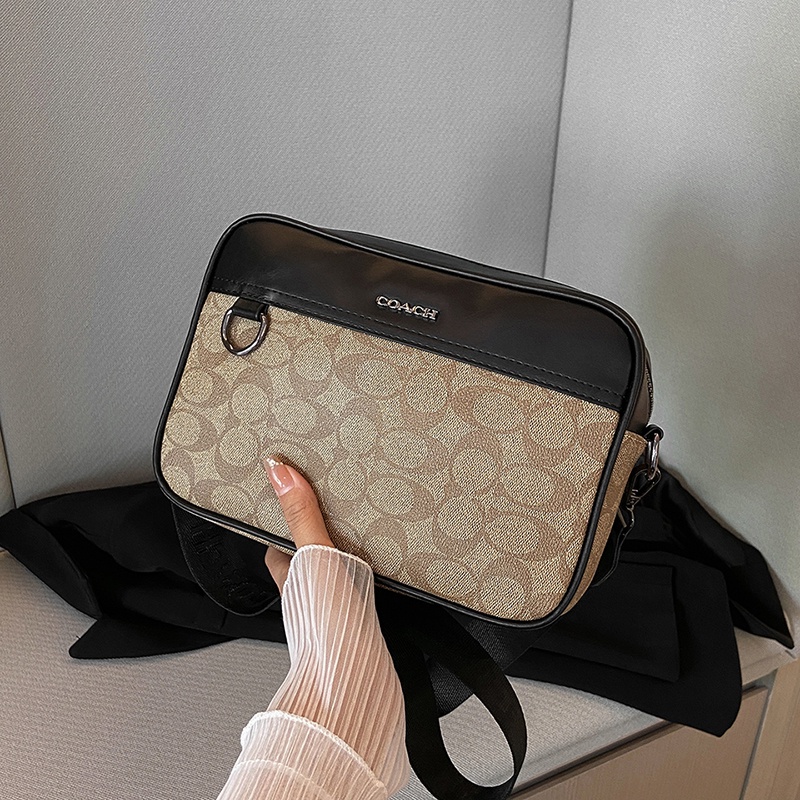 Coach Túi đeo Chéo Nam Thời Trang Vải Da, Unisex Phong Cách Cá Tính Hàn Quốc