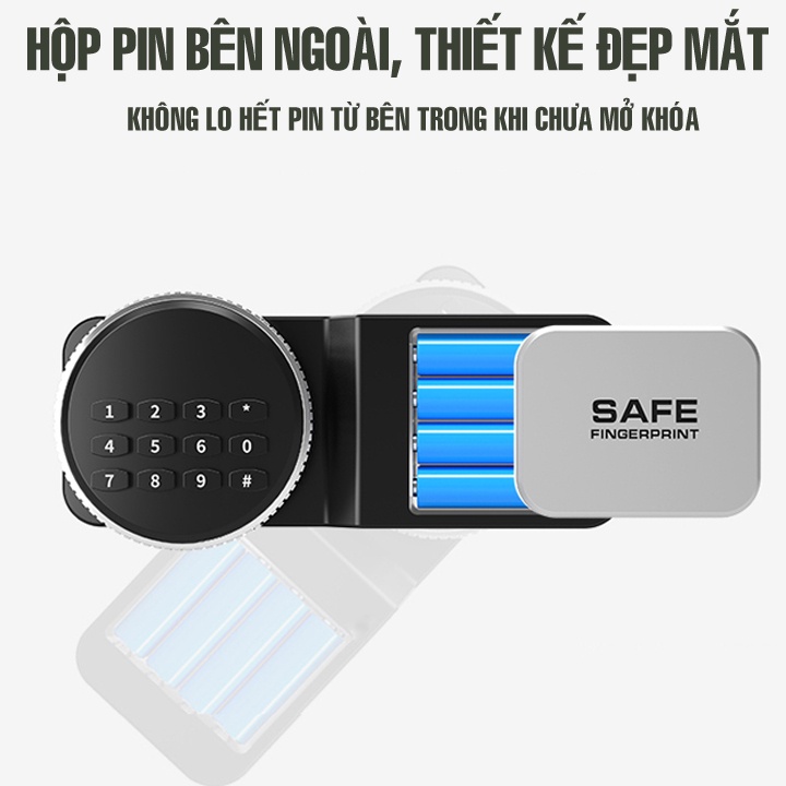 Két Sắt Mini Khóa Vân Tay - Khóa Số, An Toàn Chống Cháy, Két Sắt Mini Thông Minh Nhỏ Gọn Cho Gia Đình