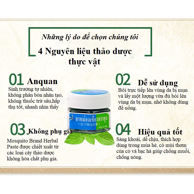 Kem Chống Muỗi Green Balm Mosquito Brand Thái Lan Giúp Xua Muỗi Hiệu Quả, Đánh Tan Cơn Ngứa Nhanh Chóng
