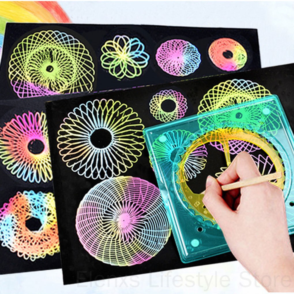 DIY Spirograph Drawing Templates Toy Set Geometric Curve Ruler Stencil Children Painting Learn ELEN