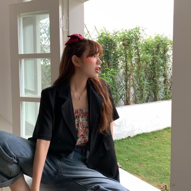Xiaozhainv Áo Blazer ngắn tay thời trang Hàn Quốc dễ phối đồ | BigBuy360 - bigbuy360.vn