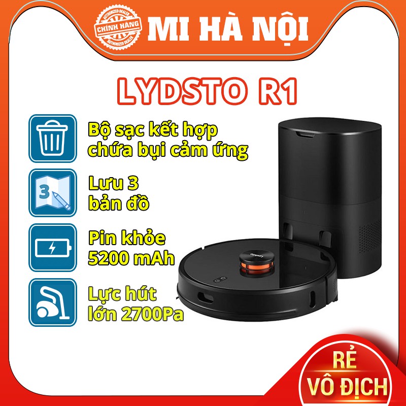 [Mã ELHA10 giảm 6% đơn 5TR] Robot hút bụi Xiaomi Lydsto R1 với hộp đựng bụi tự động đổ rác kết hợp sạc thông minh