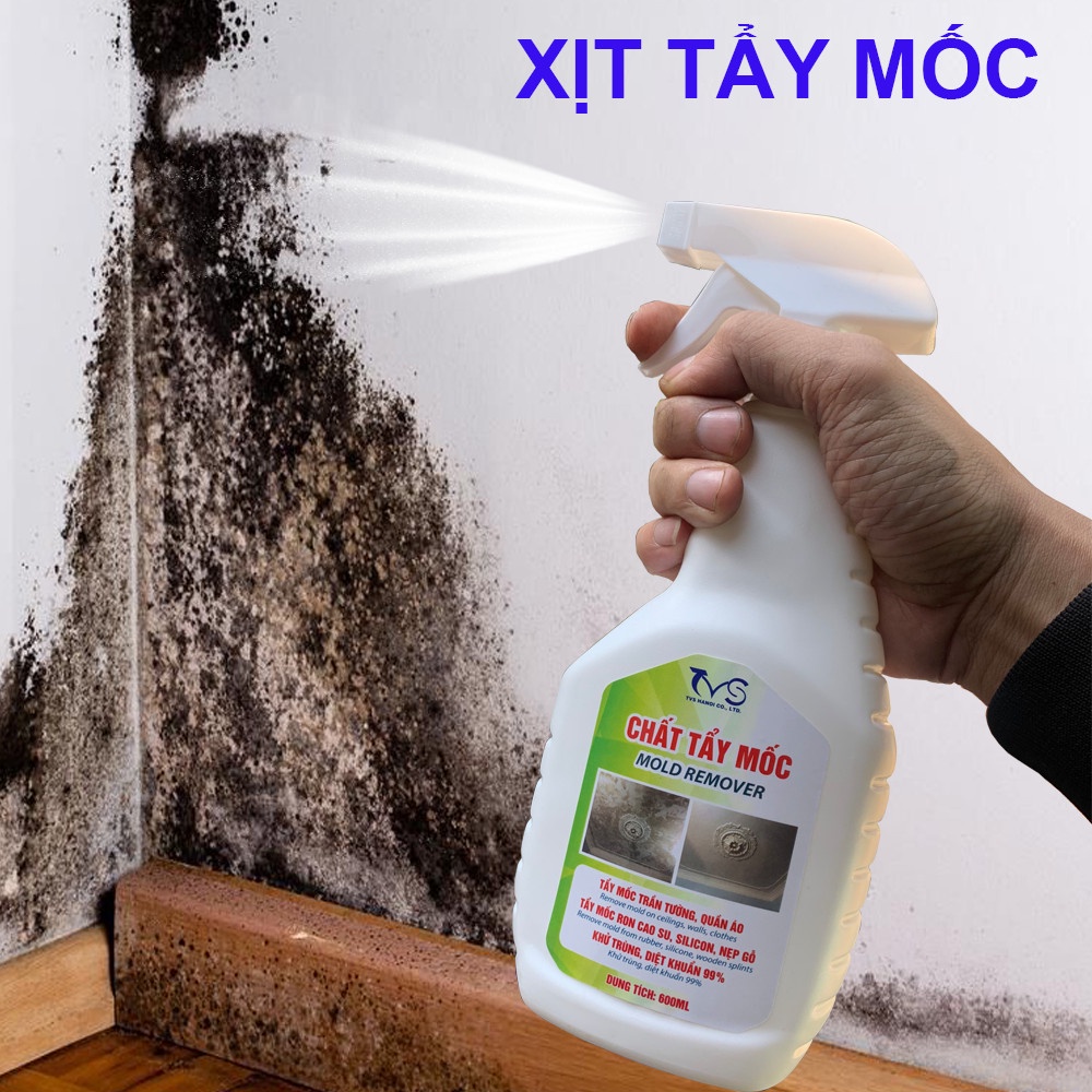 Tẩy ố mốc quần áo, bình xịt tẩy mốc mốc tường siêu đậm đặc TVS-HT01-600ML, giệt khuẩn 99,99%