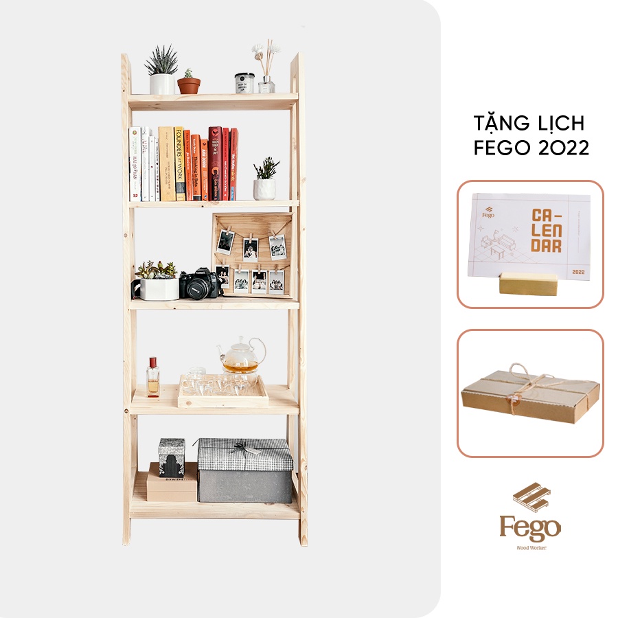 [Freeship HN] Giá sách gỗ thông Decor Fego|Kệ đứng Harmon|Trang trí nhà cửa