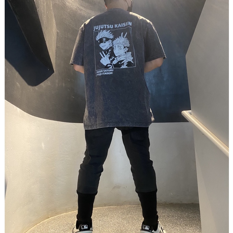 Áo thun Wash jujutsu kaisen 2 ZinVG Shop , Áo thun unisex nam nữ form rộng oversize chất liệu Cotton