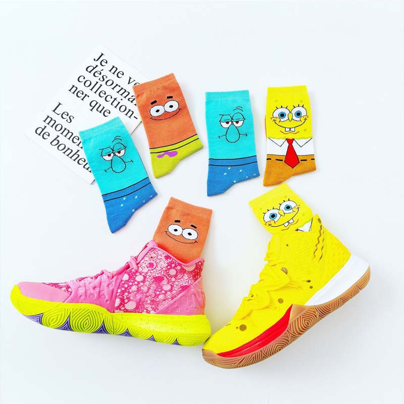 Vớ cotton Thoáng Khí In Họa Tiết Hoạt Hình Vui Nhộn Phong Cách Harajuku Cho Nam Và Nữ