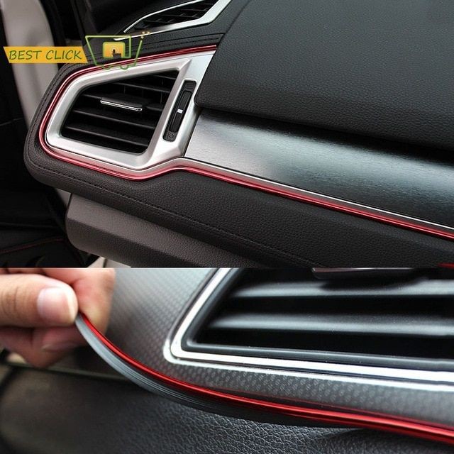 Chỉ nẹp viền 3D trang trí nội thất ô tô - cuộn dài 5 mét Chỉ Nẹp Viền Trang Trí Nội Thất Ô Tô Xe Hơi