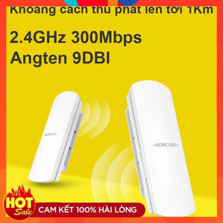 [Hàng Xịn] Bộ thu phát không dây, thang máy, wifi ngoài trời tầm xa 1km Mercury  MWB201 và  - 5km Mercury  MWB505