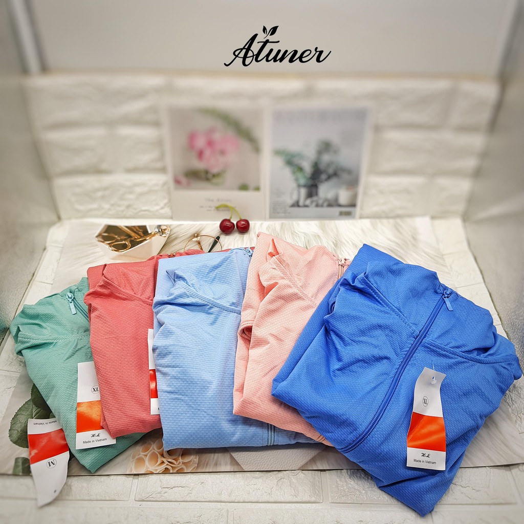 Áo chống nắng dáng ngắn có túi cuộn Atuner CN01, chất liệu vải cotton ép vân sần, mỏng nhẹ, thông hơi, chống tia UV