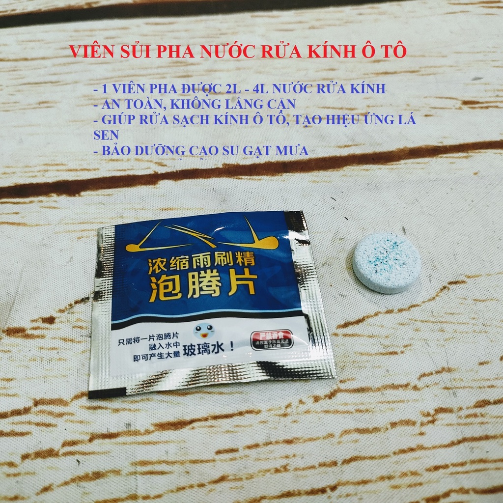 SV Combo 2 viên sủi rửa kính ô tô, 1 viên pha 4lít nước - nước rửa kính ô tô