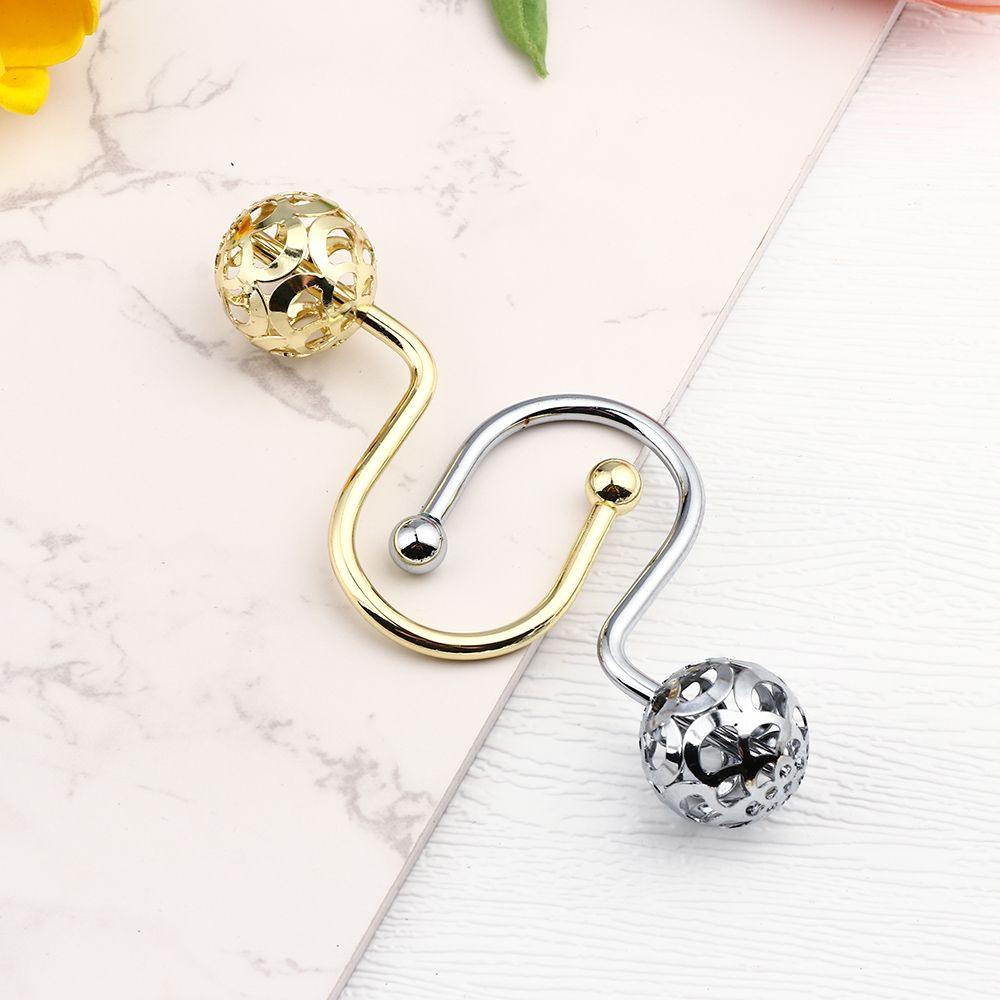 ROSE Bộ 12 Móc Treo Rèm Nhà Tắm Màu Vàng / Bạc Sang Trọng Tiện Dụng