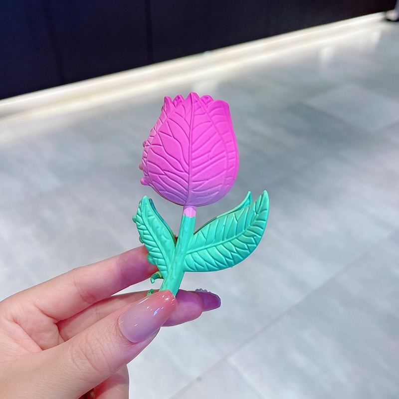 Kẹp Tóc Hình Hoa Tulip Màu Hồng Thời Trang Hàn Quốc Chất Lượng Cao Cho Nữ
