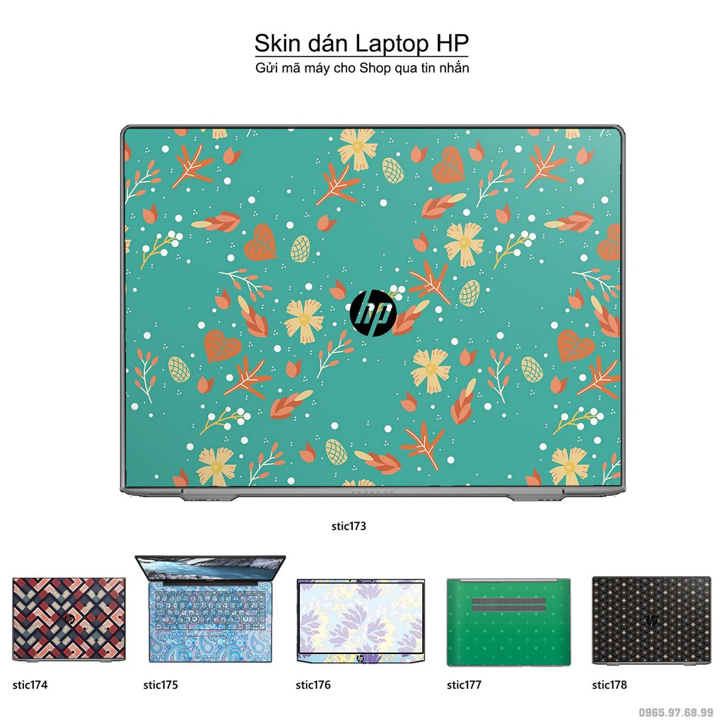 Skin dán Laptop HP in hình Hoa văn sticker _nhiều mẫu 29 (inbox mã máy cho Shop)