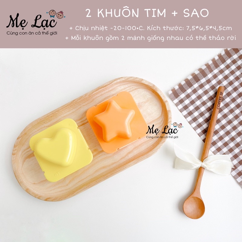 Bộ khuôn đậu hũ, ép cơm, làm bánh tạo hình đáng yêu cho bé ăn dặm