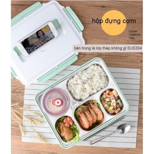 Khay cơm 5 ngăn inox 304 | BigBuy360 - bigbuy360.vn
