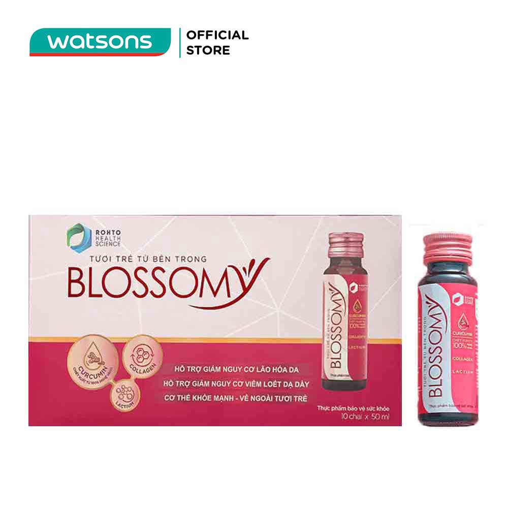 Thực Phẩm Bảo Vệ Sức Khỏe Blossomy Curcumin Tươi Trẻ Từ Bên Trong 50ml x 10 Chai