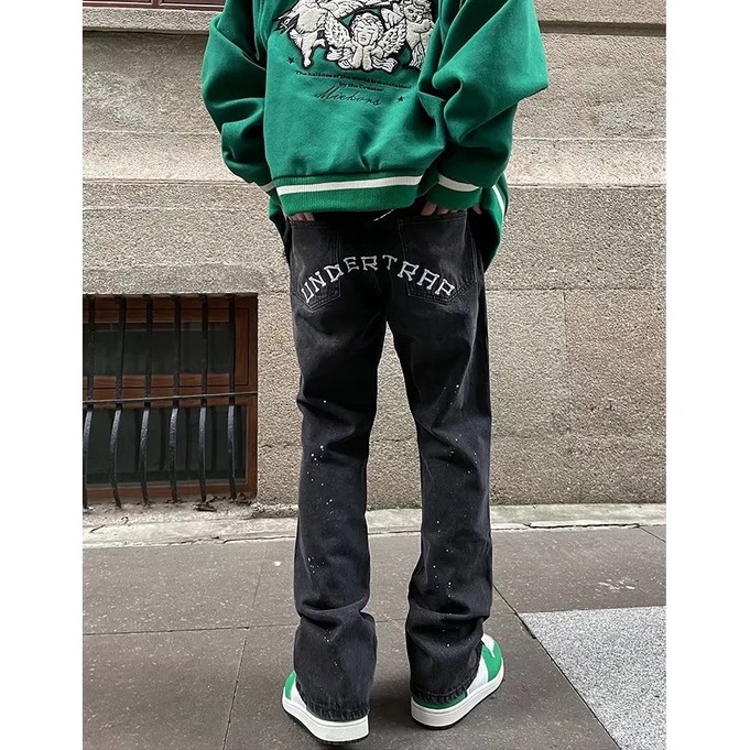 Quần jean dài thiết kế họa tiết phong cách hip hop thời trang dành cho nam